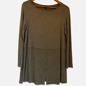 NWT $79 J. Jill Tunic Top Long Sleeve Stretch PS Minimalist Quiet Luxury Travel